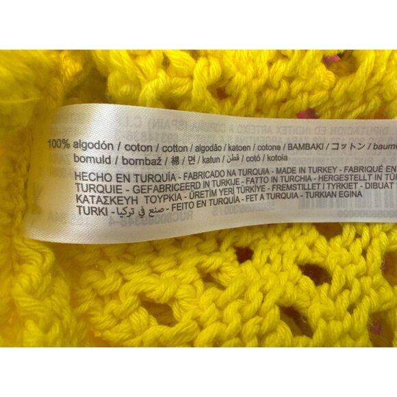 2/$30 ZARA XS Yellow Crochet Knit Cotton Tank Top With Adjustable Tie Straps - Picture 6 of 14